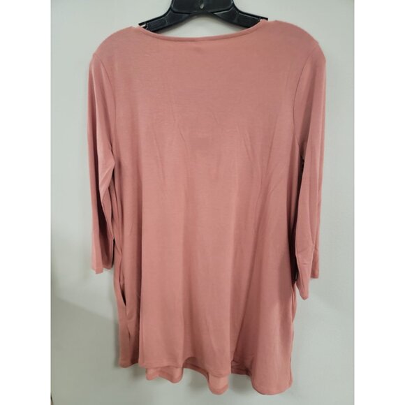 Zenana Premium Womens Blush Pink Pleated Tunic Top M - Picture 4 of 4